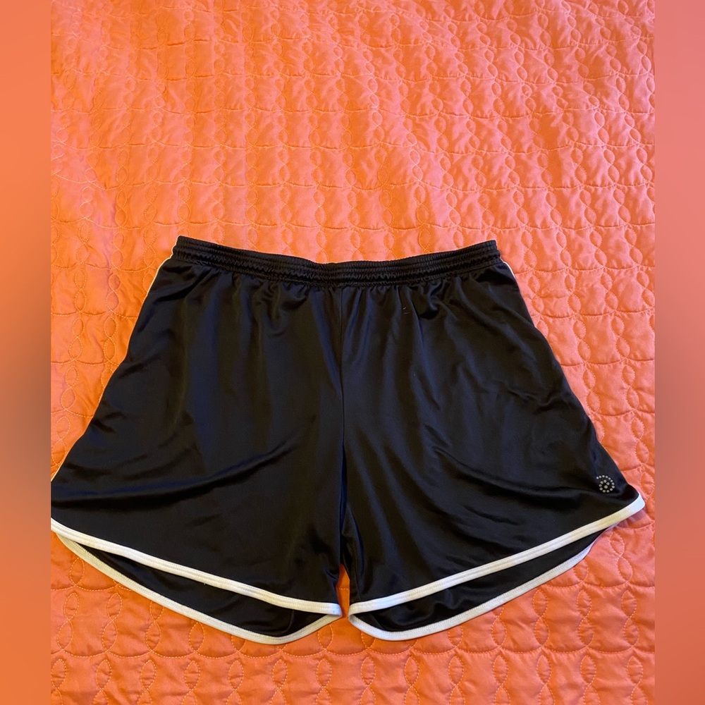 Be Inspired Black Women's Athletic Shorts with White Trim